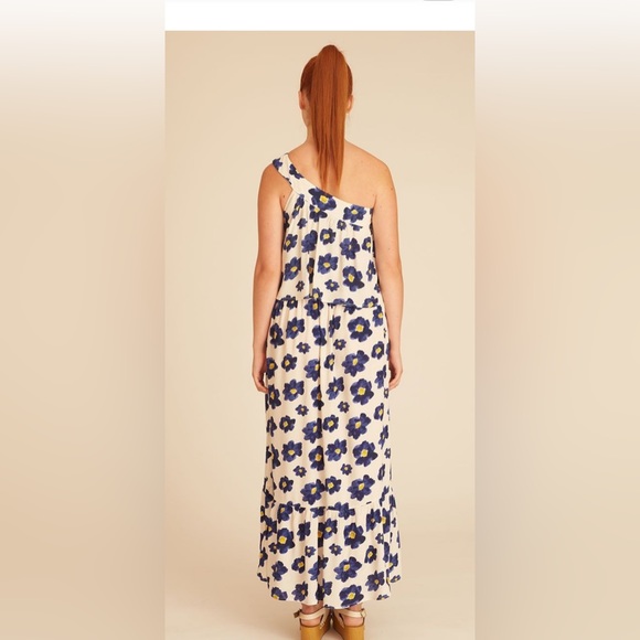 NWT Pepaloves X-small Blue Flowers Maxi Dress - Picture 3 of 14